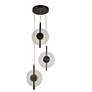 1_Diskoler 3-Light Black LED Cluster Island Pendant Light