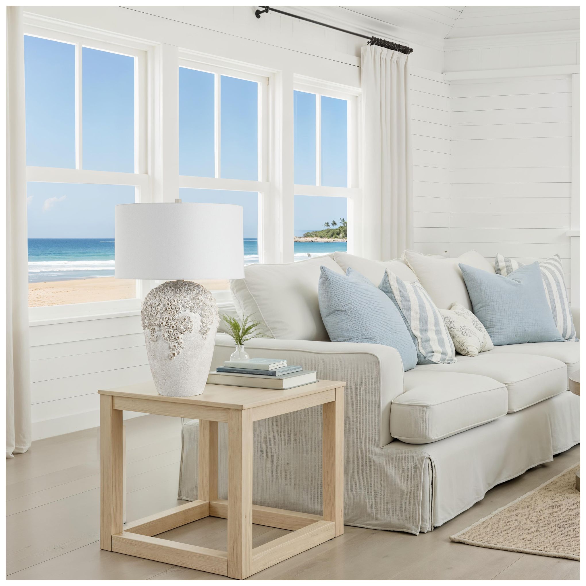 Image 2 Disla 27.25" Tall Milk White Resin Table Lamp with Tapered Linen Shade more views