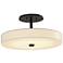 Disq 15" Wide Black Semi-Flush With Spun Frost Shade