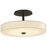 Disq 15" Wide Natural Iron Semi-Flush With Spun Frost Shade