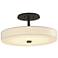 Disq 15" Wide Natural Iron Semi-Flush With Spun Frost Shade