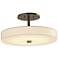 Disq 15" Wide Soft Gold Semi-Flush With Spun Frost Shade