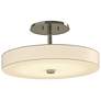 Disq 15" Wide Sterling Semi-Flush With Spun Frost Shade