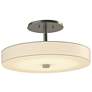 Disq 15" Wide Vintage Platinum Semi-Flush With Spun Frost Shade