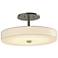 Disq 15" Wide Vintage Platinum Semi-Flush With Spun Frost Shade