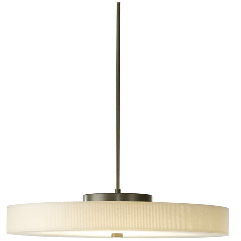 Image 1 Disq 23" Wide Large Dark Smoke LED Pendant With Spun Frost Shade