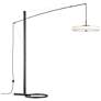 Disq Arc 84" High Black LED Floor Lamp With Spun Frost Shade