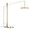 Disq Arc 84" High Modern Brass LED Floor Lamp With Cork Shade