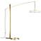 Disq Arc 84" High Modern Brass LED Floor Lamp With Spun Frost Shade