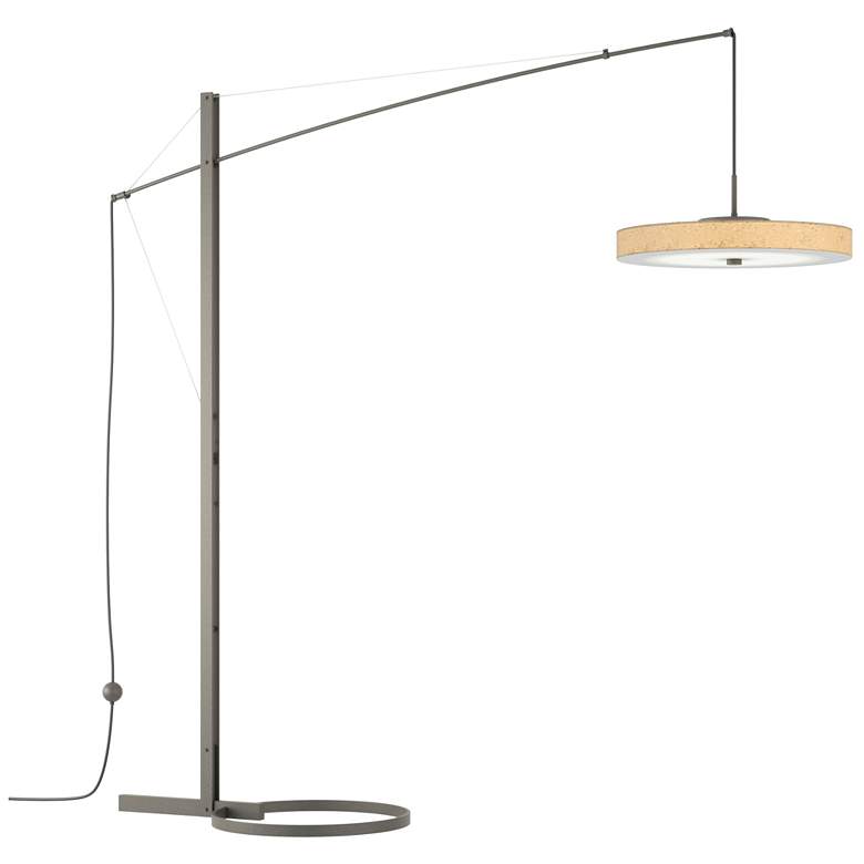 Image 1 Disq Arc 84 inch High Natural Iron LED Floor Lamp With Cork Shade