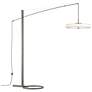 Disq Arc 84" High Natural Iron LED Floor Lamp With Spun Frost Shade