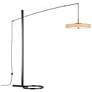 Disq Arc 84" High Oil Rubbed Bronze LED Floor Lamp With Cork Shade