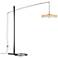Disq Arc 84" High Oil Rubbed Bronze LED Floor Lamp With Cork Shade