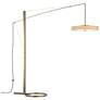 Disq Arc 84" High Soft Gold LED Floor Lamp With Cork Shade