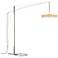 Disq Arc 84" High Sterling LED Floor Lamp With Cork Shade