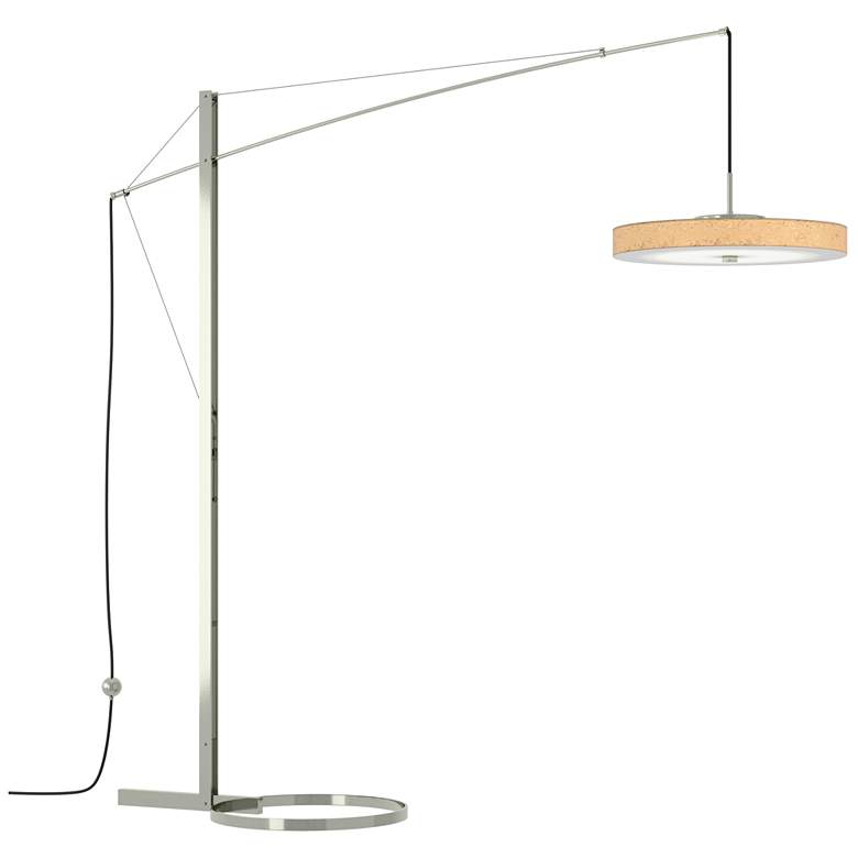 Image 1 Disq Arc 84 inch High Sterling LED Floor Lamp With Cork Shade