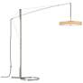 Disq Arc 84" High Sterling LED Floor Lamp With Cork Shade