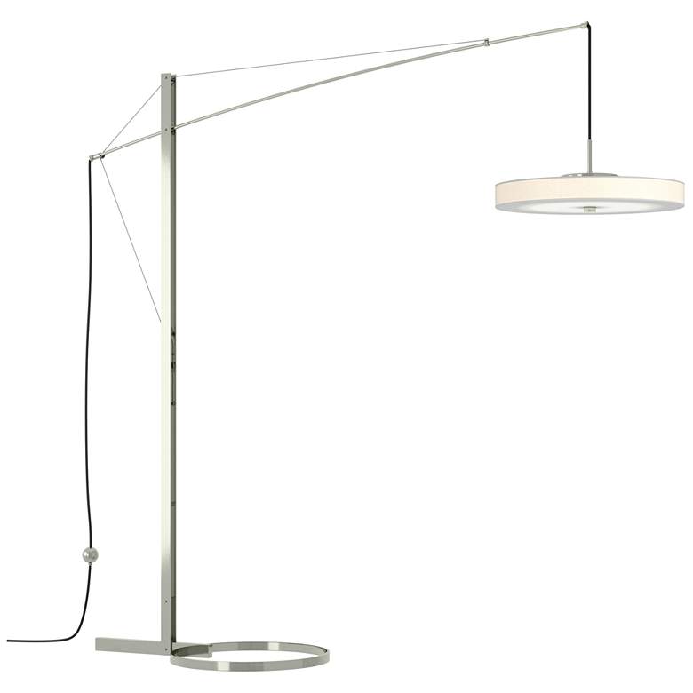 Image 1 Disq Arc 84 inch High Sterling LED Floor Lamp With Spun Frost Shade