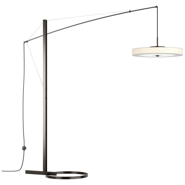 Image 1 Disq Arc 84 inchH Oil Rubbed Bronze LED Floor Lamp With Spun Frost Shade