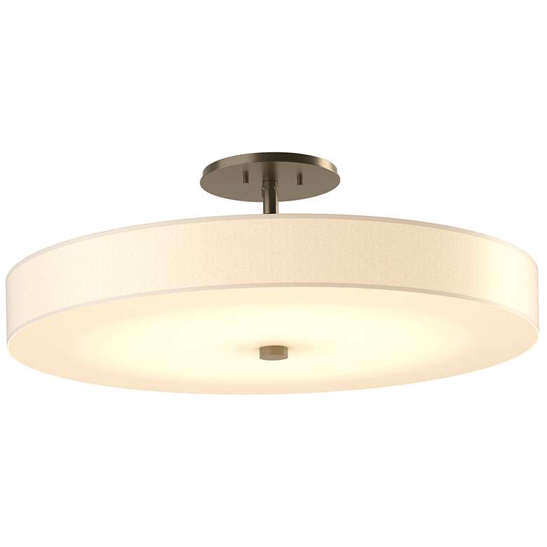 Image 1 Disq Large LED Semi-Flush - Soft Gold Finish - Spun Frost Shade