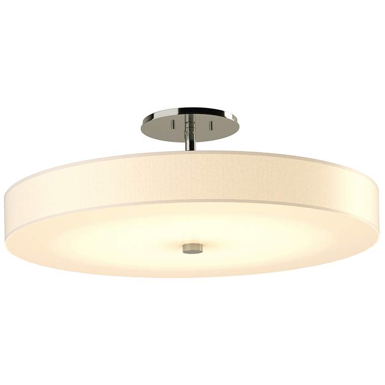 Image 1 Disq Large LED Semi-Flush - Sterling Finish - Spun Frost Shade