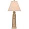 Distressed Beige Pyramid Pot Table Lamp