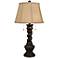 Distressed Black Two Light Twisted Base Table Lamp