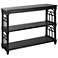 Distressed Black Wood 47" Wide 3-Tier Console Table