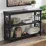 Distressed Black Wood 47" Wide 3-Tier Console Table
