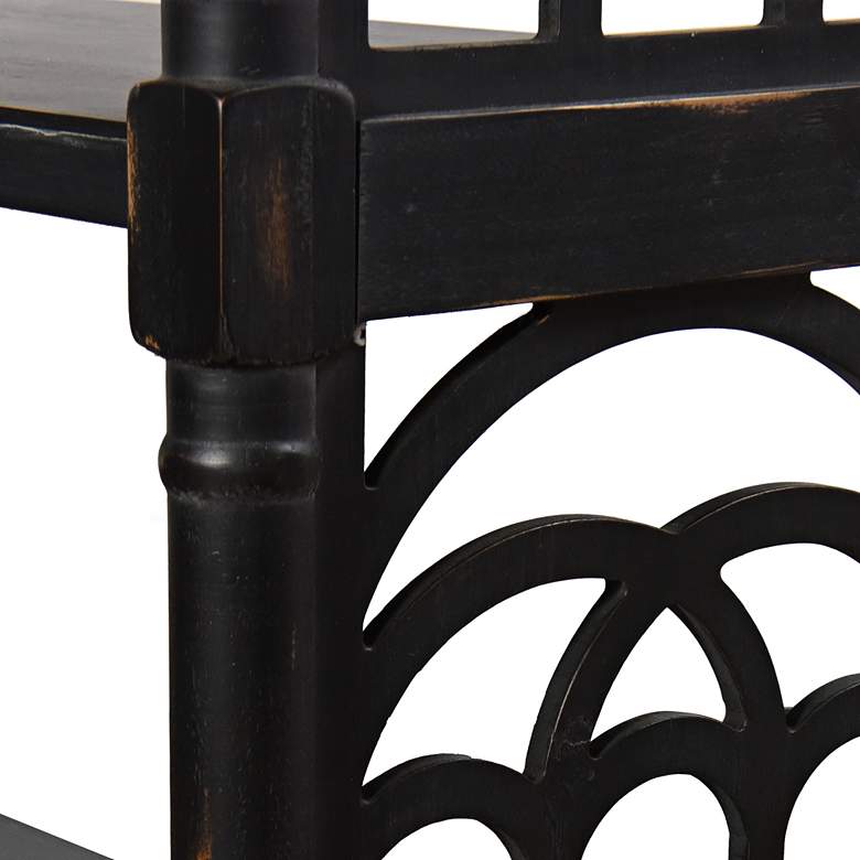 Image 6 Distressed Black Wood 47 inch Wide 3-Tier Console Table more views