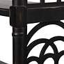 Distressed Black Wood 47" Wide 3-Tier Console Table in scene