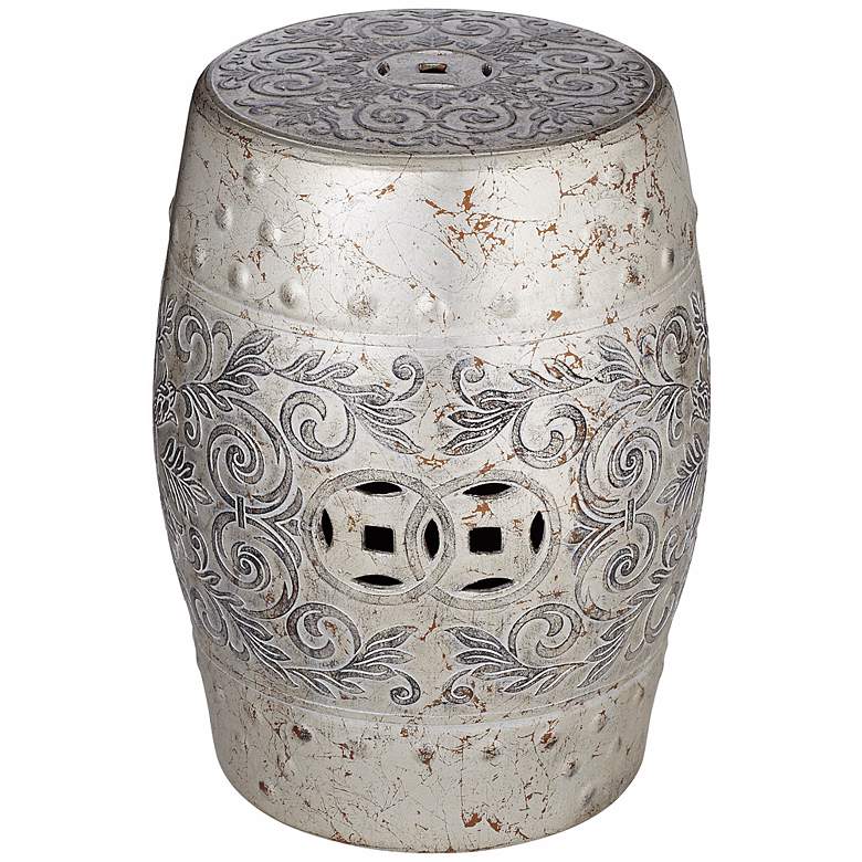 Image 1 Distressed Brushed Nickel Ceramic Accent