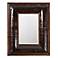 Distressed Faux Leather Rectangular 41" High Wall Mirror