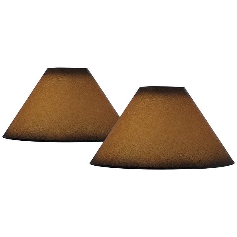 Distressed Faux Paper Lamp Shades 6x19x12 (Spider) Set of 2