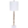 Distressed Gold and Silver Finish Modern Luxe Bamboo Buffet Table Lamp
