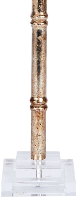 Distressed Gold and Silver Finish Modern Luxe Bamboo Buffet Table Lamp