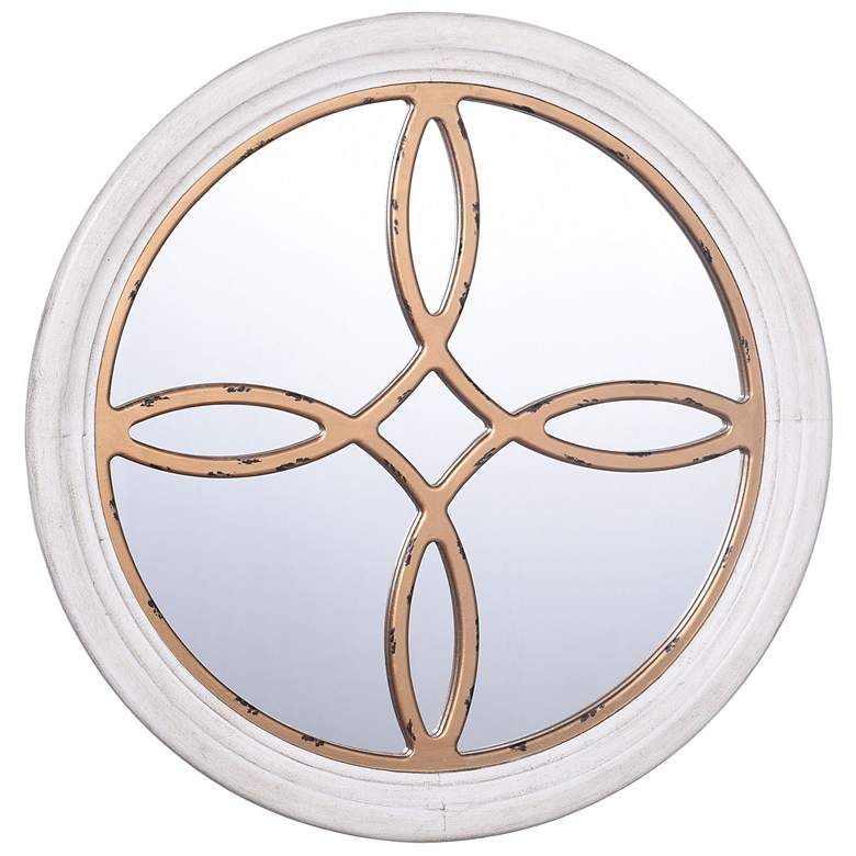 Image 1 Distressed Gold & White Mirror
