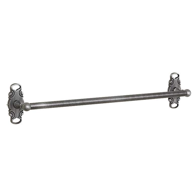 Image 1 Distressed Nickel French Curve 18 inch Towel Bar