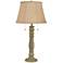 Distressed Olive Swirl Base Table Lamp