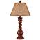 Distressed RedTwisted Base Pinecone Finial Table Lamp