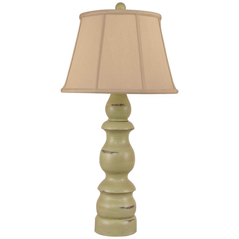 Image 1 Distressed Seagrass with Silk Shade Table Lamp