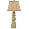 Distressed Seagrass with Silk Shade Table Lamp