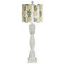Distressed White Table Lamp with Pineapple Shade 29.5"H.