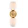 Dita 17 in. 2-Light Brushed Gold Wall Sconce with Etched Opal Glass Shades