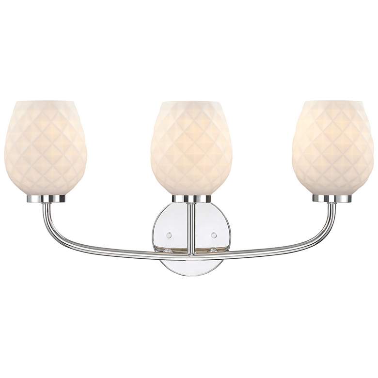 Image 1 Dita 23 in. 3-Light Polished Nickel Vanity Wall Light for Bathrooms