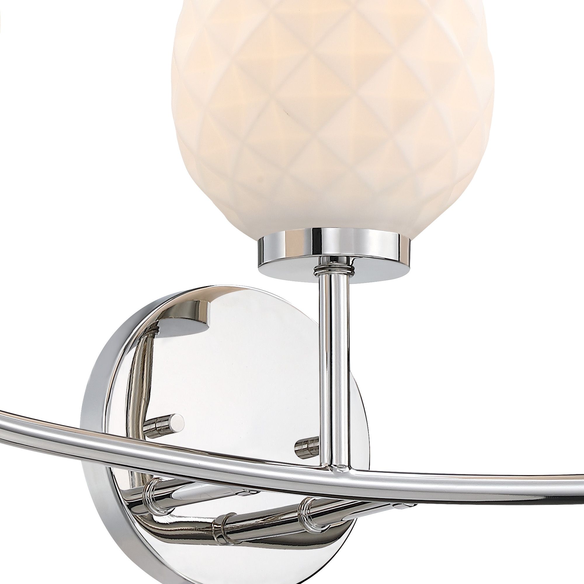 Image 3 Dita 23 in. 3-Light Polished Nickel Vanity Wall Light for Bathrooms more views