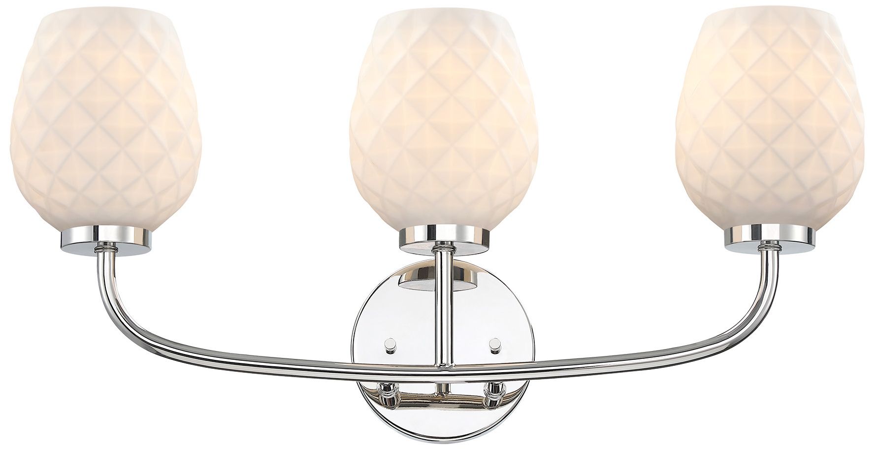 Image 4 Dita 23 in. 3-Light Polished Nickel Vanity Wall Light for Bathrooms more views