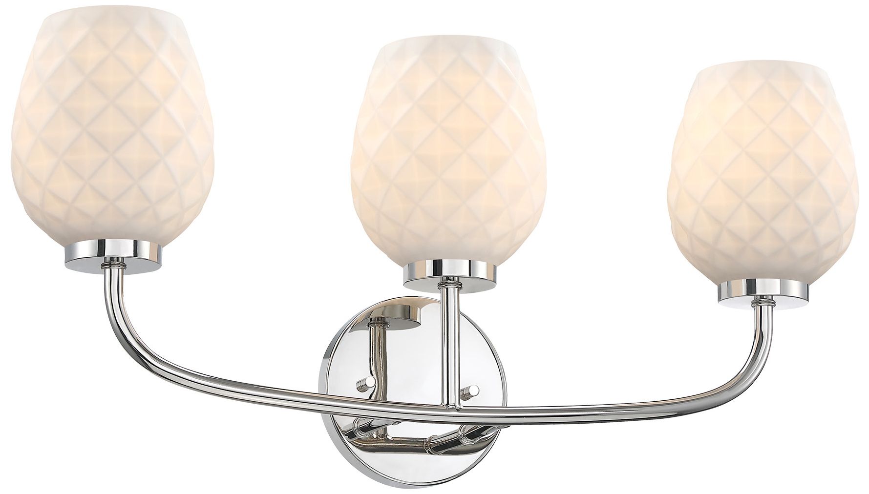Image 5 Dita 23 in. 3-Light Polished Nickel Vanity Wall Light for Bathrooms more views