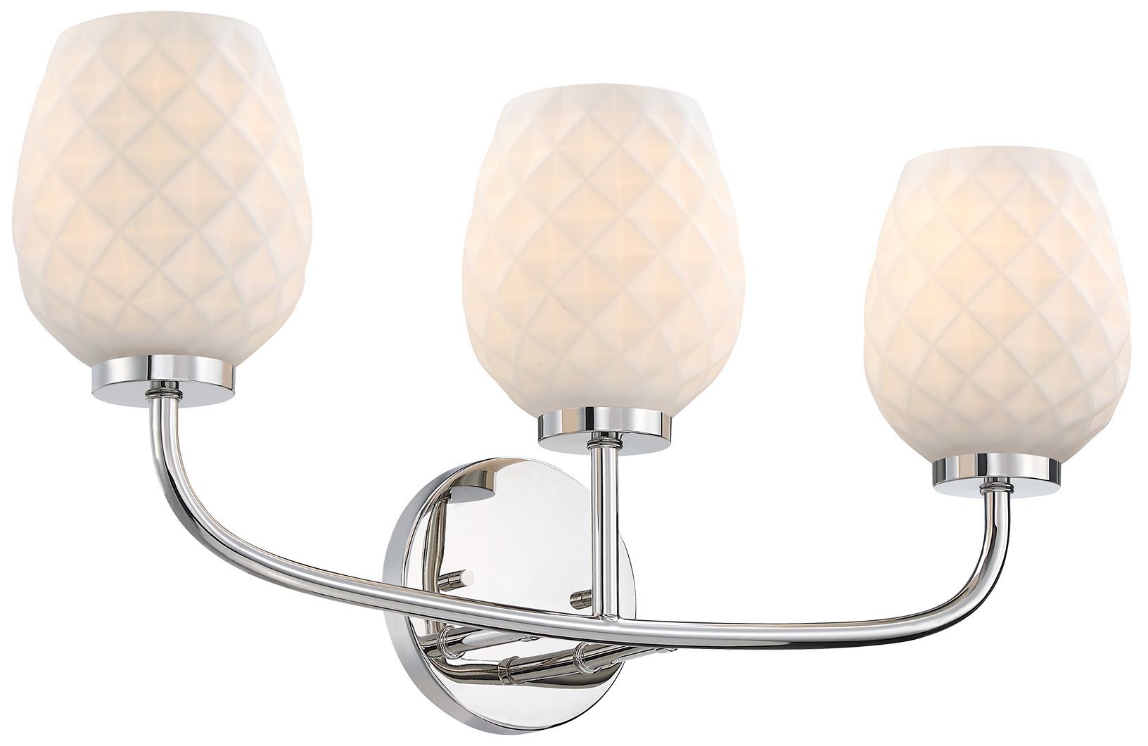 Image 6 Dita 23 in. 3-Light Polished Nickel Vanity Wall Light for Bathrooms more views