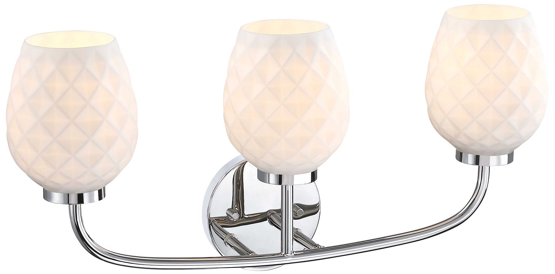 Dita 23 in. 3-Light Polished Nickel Vanity Wall Light for Bathrooms